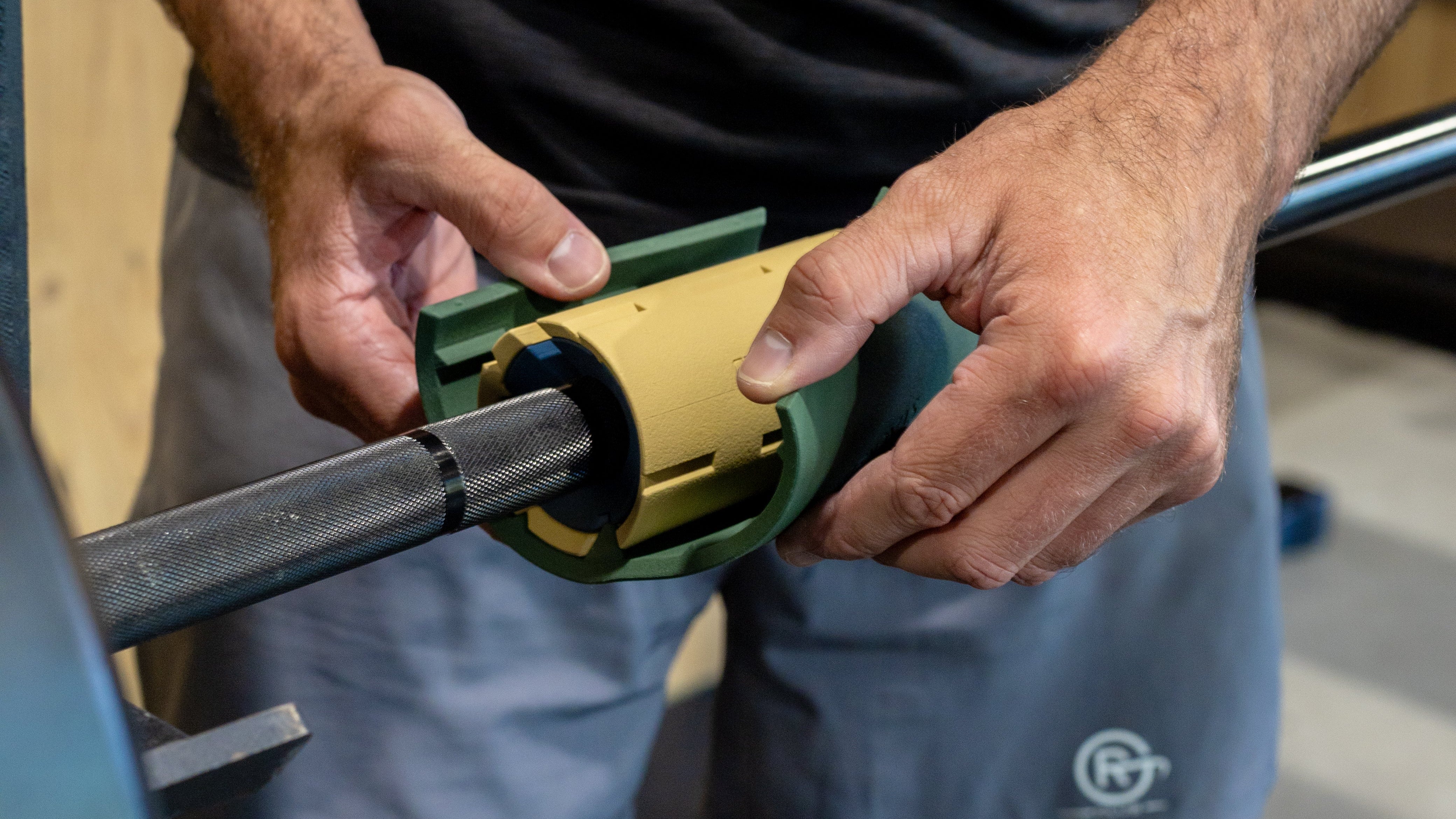 Thick Grips on barbell 